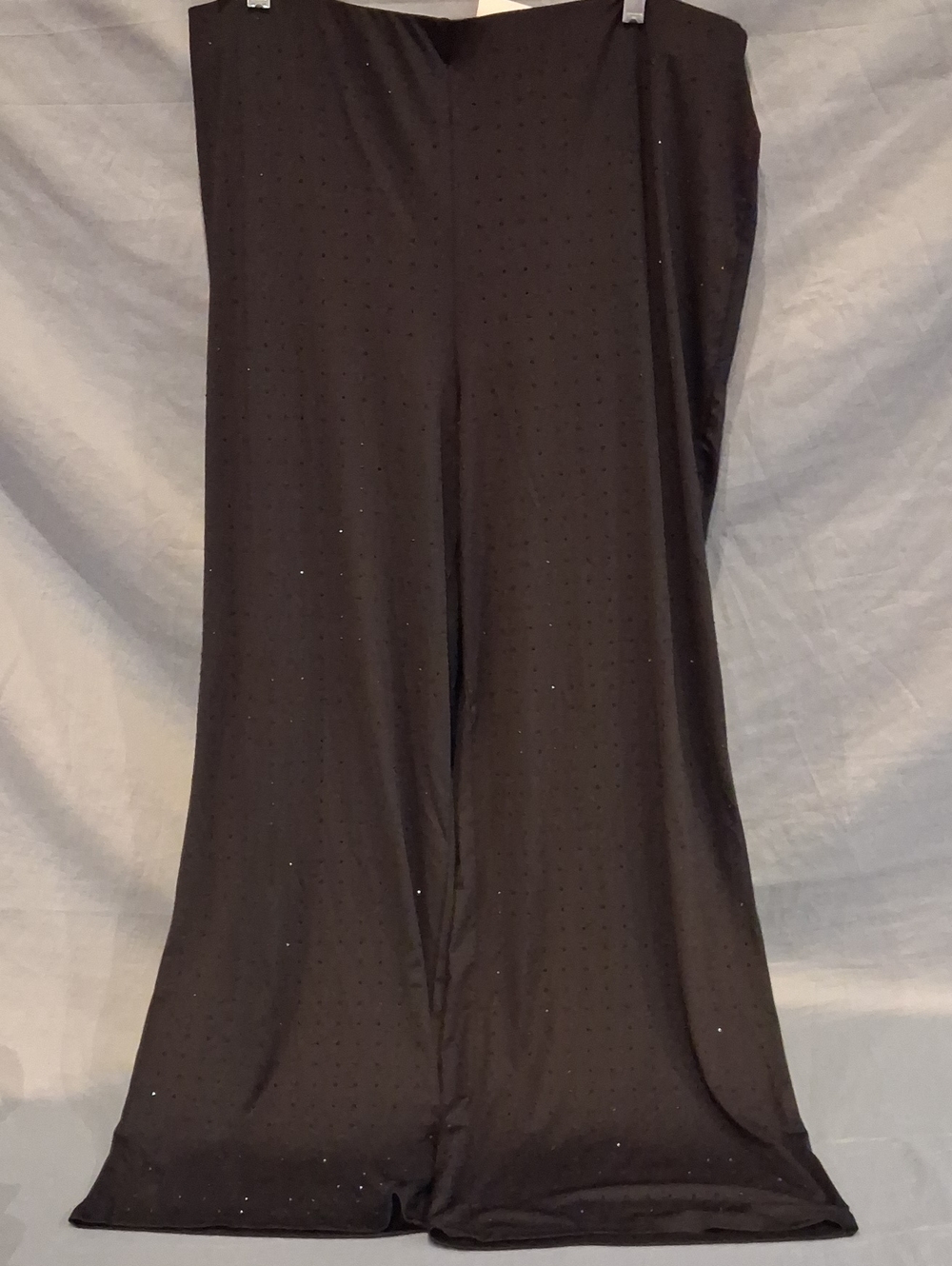 H & M Black Shinny Dot Sparkle Fabric Wide-Leg Women’s Formal Party Pants XL